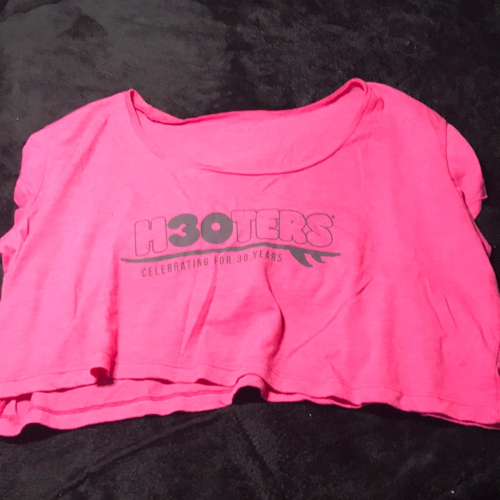 Pink Hooters crop top
